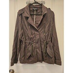 Eden Society Women's Hooded Stretch Jacket with Drawstring Waist Size Medium